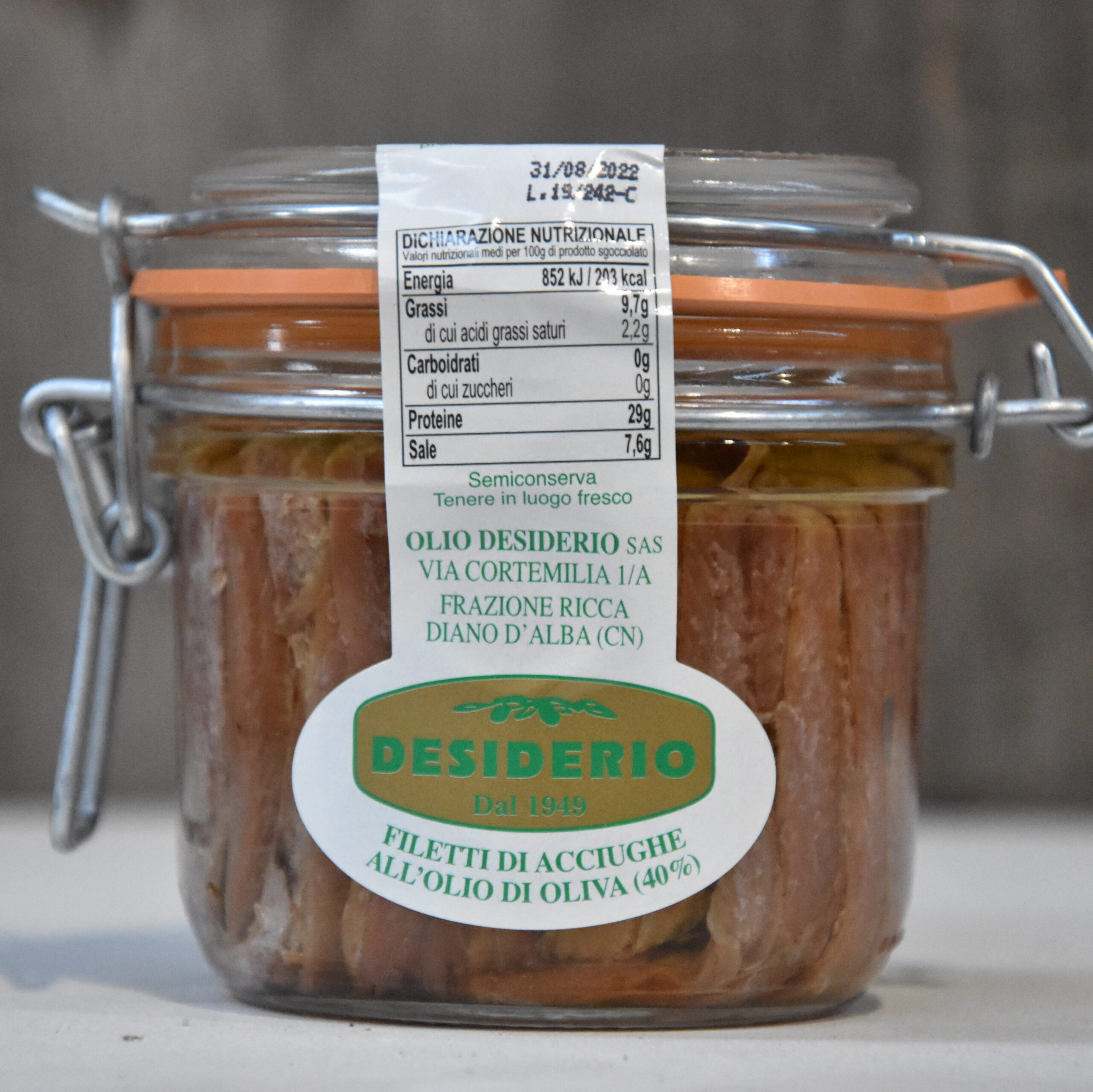 filetti di acciughe olio desiderio