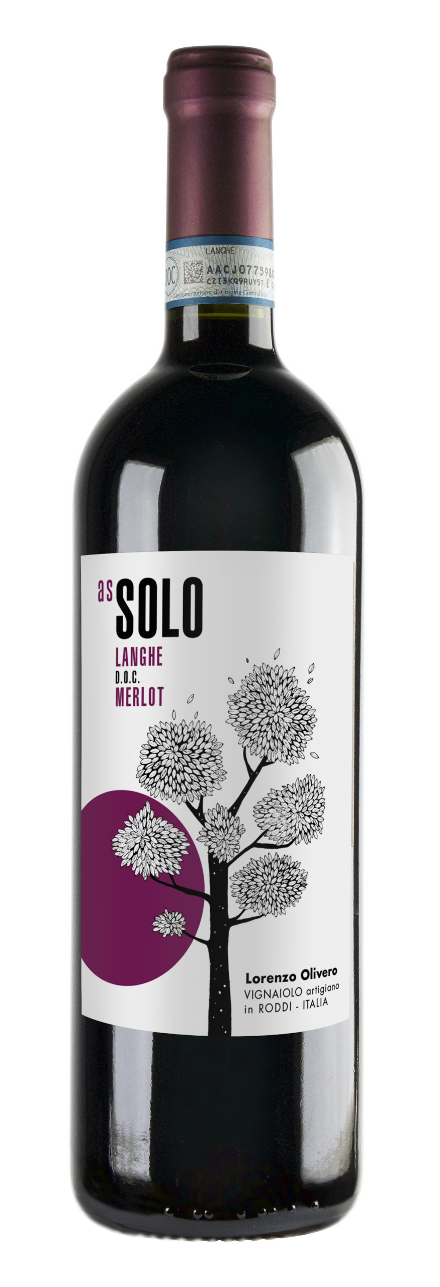 Langhe Merlot 'asSolo' 2023 - Olivero Mario